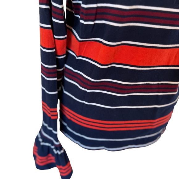 Lauren Ralph Lauren Women’s Tunic Striped and Flared Sleeves Size XL Orange Blue - Picture 5 of 13